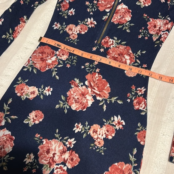 Ladies J for Justify Navy Floral Hooded Dress - Picture 7 of 8